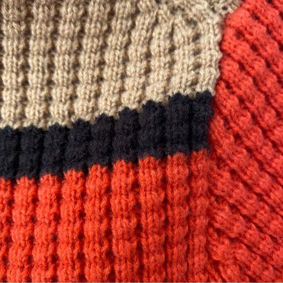 Marni x Uniqlo Tritone Orange Tan Black V-Neck Sweater size XS - Picture 7 of 8